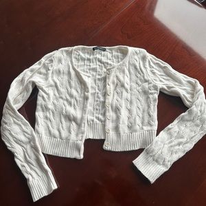 BRANDY MELVILLE CABLE KNIT CROPPED CARDIGAN